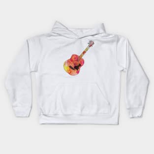 Acoustic guitar psychedelic colours Kids Hoodie